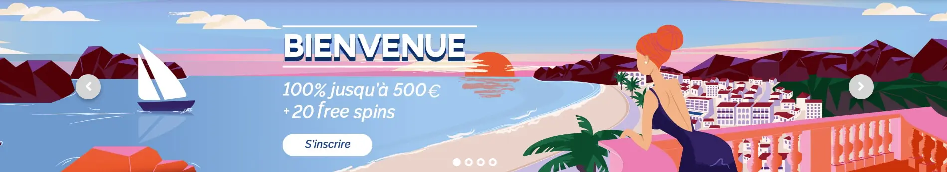Bienvenue 100% jusqu a 500€ + 20 free spins AZUR CASINO